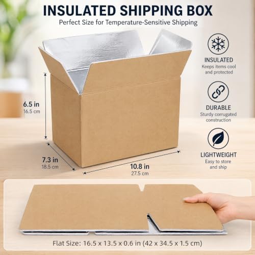 zavoos 12 pack insulated shipping box, 10.8'' x shown in use