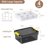 80qt stackable storage bins with lids trays craft shown in use