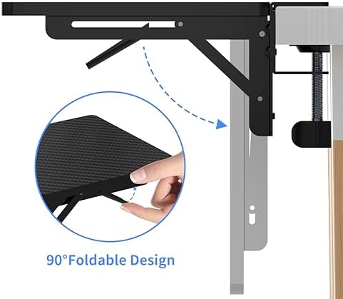suptek Ergonomics Desk Extender Tray, 9.5"x9.1" Clamp on Table Moun...