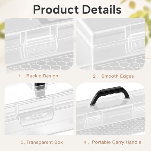 geelin 2 sets clear paint storage box with, side view