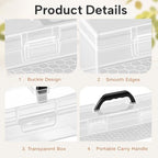 geelin 2 sets clear paint storage box with, side view