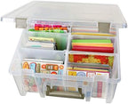 artbin 6990zz super satchel double deep 3-pack, portable showing dimensions