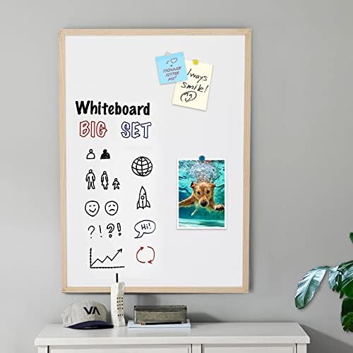 TooCust 20x28 Cork Boards for Walls with Solid Wood Frame, Whiteboard and Cor...