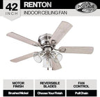 portage bay renton 42" ceiling fan with led shown in use