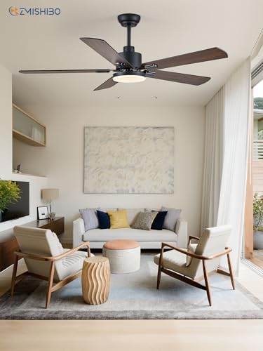zmishibo 2 pack 52" ceiling fan with light, front angle view