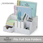 my space organizers marble desk organizer for office, close-up detail