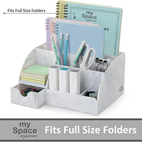 my space organizers marble desk organizer for office, close-up detail
