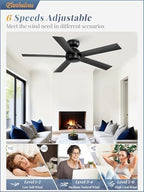 fanbulous 48 inch black ceiling fan no light, side view