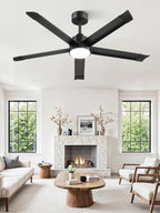 zmishibo 52 inch ceiling fans with lights, bend-resistant, front angle view