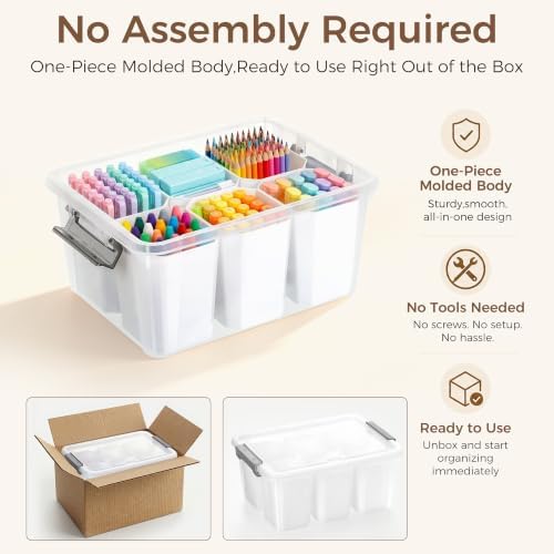 citylife 17qt craft organizers and storage bins with, side view