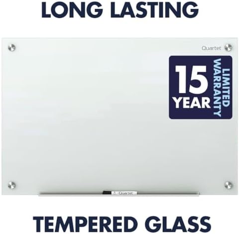 Quartet Whiteboard, Glass Dry Erase Board, Magnetic, 6' x 4', Infinit...
