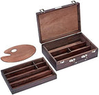 kingart wood art storage box with espresso stain, side view