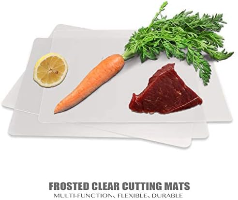 Fotouzy Plastic Cutting Board Set of 7, Frosted Clear Flexible Cutting Mats - Image 6