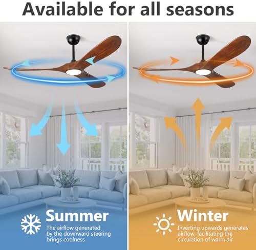 52 inch 3 blade propeller ceiling fans with showing dimensions
