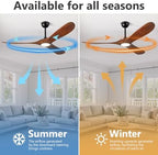 52 inch 3 blade propeller ceiling fans with showing dimensions