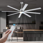 72 inch aluminum ceiling fan with lights for, front angle view