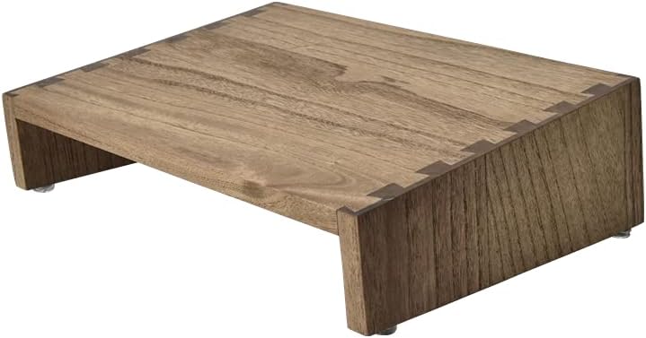 KIRIGEN Adjustable Wooden Under Desk Footrest, Office Foot Stool, Brown