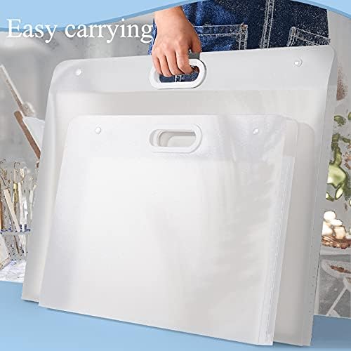 plastic art portfolio, large art portfolio with handles,waterproof showing dimensions