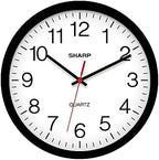 sharp 14-inch battery wall clock, silent non-ticking, easy-read, main product view