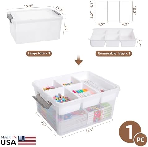 citylife 17qt clear craft organizers and storage box shown in use