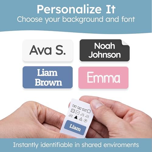 Personalized Universal Name Labels for Kids & Adults - Pink [70pcs] - Waterproof Name Stickers for School, Daycare & Clothes - Item & Supplies Name Stickers - Custom Stick On Labels