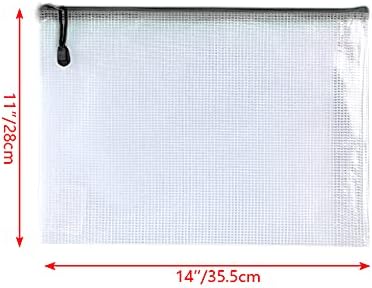 Oaimyy-11 x 14"-18 Pcs-Plastic Mesh Zipper Pouch Document Folders Bag Zip File - Image 2