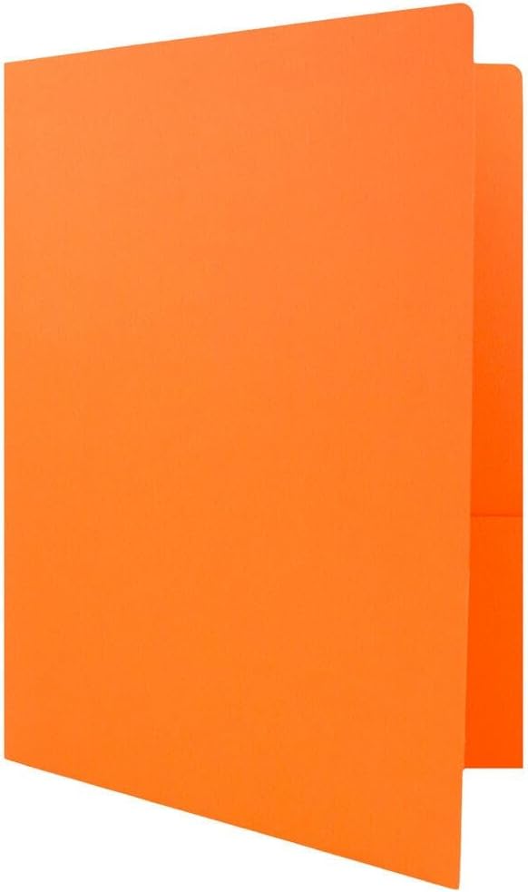 LUXPaper 9" x 12" Presentation Folders | Two Pocket | Mandarin Orange | 100lb. - Image 4