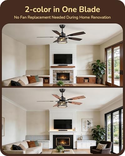 edishine 52" farmhouse ceiling fans with light and on a desk or shelf