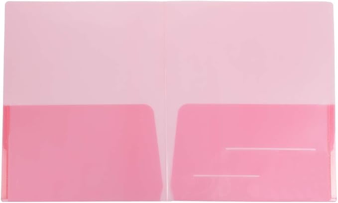 JAM PAPER Plastic Light Weight Flexible Two Pocket Presentation Folders by JAMPaper