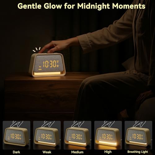 vivilumens dual alarm clock wooden 20 white noise, package contents