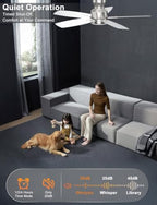 ohniyou 42'' silver low profile ceiling fan with showing dimensions
