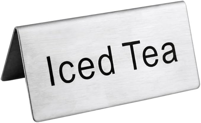 New Star Foodservice Stainless Steel Table Tent Sign, 3 x 1.5-Inch) by NewStarFoodservice