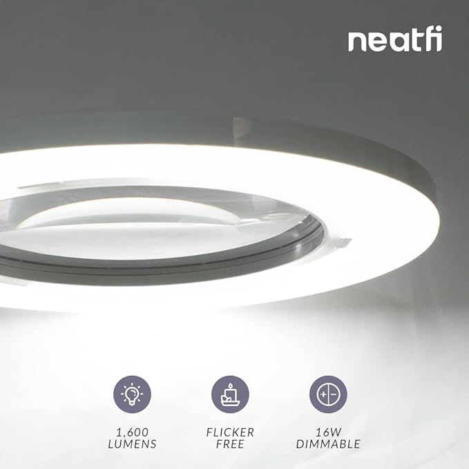 Neatfi XL Bifocal LED Magnifying Lamp, 7-Inch Acrylic Lens, 5D/20D Magnification - Image 2