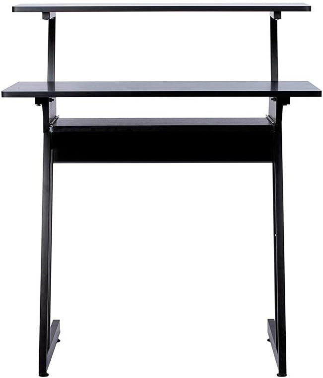 Monoprice Recording Studio Desk - with Raised Platform and Keyboard Tray, Bla...