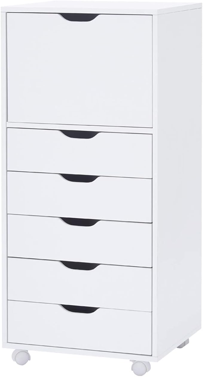 Naomi Home Carly 6-Drawer Craft & Office Storage Cabinet – Rolling Storage - Image 10