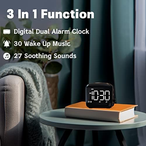 easysleep acoustic sound alarms digital wake up clock, close-up detail