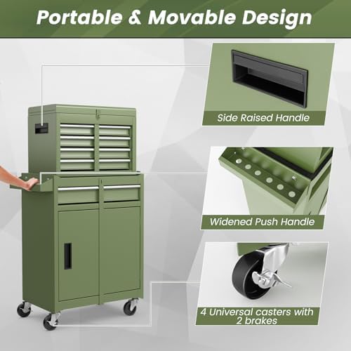dreamade 5-drawer tool chest combo, rolling tool cabinet on a desk or shelf