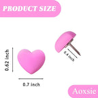 Aoxsie 28pcs Decorative Cute Push Pins Heart Red Thumbtacks Thumb Tacks Pushpins - Image 2
