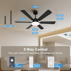 52'' ceiling fans with lights and remote control on a desk or shelf