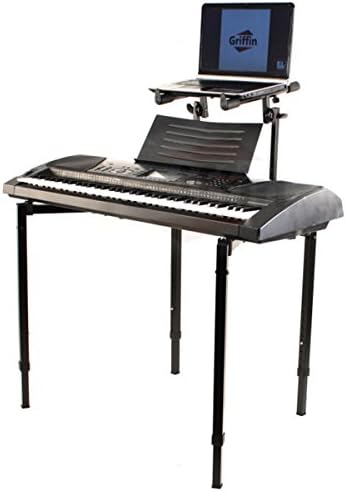 Griffin Double Piano Keyboard Stand & Laptop Mount (QuickFOLD Series) – 2...