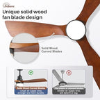 sofucor 52 inch solid wood ceiling fans with on a desk or shelf