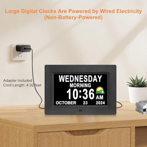 ssini digital calendar dementia alarm clock with day, package contents