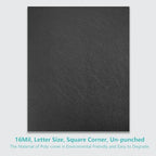 Binditek 16 Mil Leather-Textured Polycovers, 8.5x11 Inches, Black, 50 Pack | Leather-Textured Binding Covers, 8.5x11 Inches Letter Size, Plastic Binding Presentation Covers, Square Corners, Unpunched