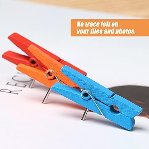 260 PCS Colorful Push Pin with Wooden Clips, Durable Wooden Push Pins, Decora...