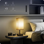 bedside table lamps set of 2 - touch shown in use