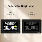ssya 7 inch calendar clock - 12 alarm, close-up detail