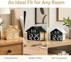 gdq house-shaped led digital alarm clock with night, view 9