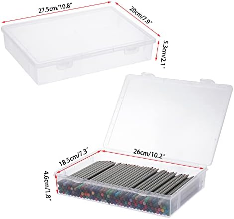 btsky clear plastic storage box with flap lid,4, side view