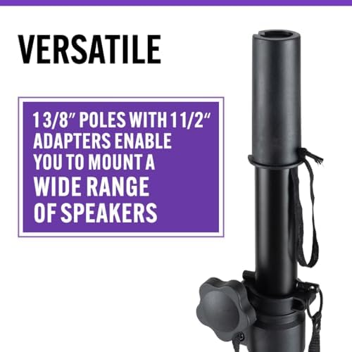 On-Stage SSP7900 All-Aluminum Speaker Stand Pack (Pair of Folding, Portable S...