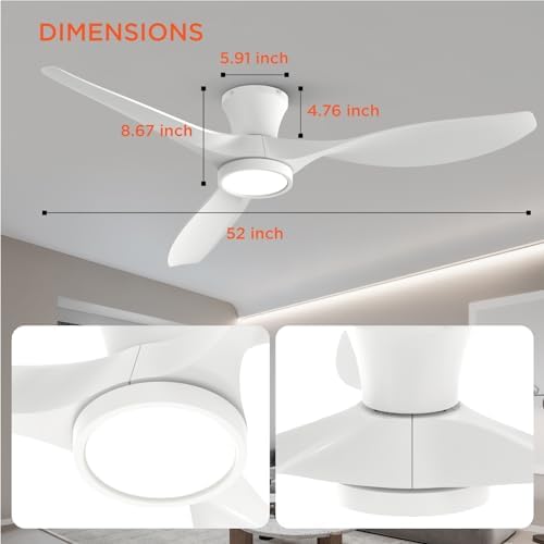 taloya 52 inch ceiling fans with lights and, package contents